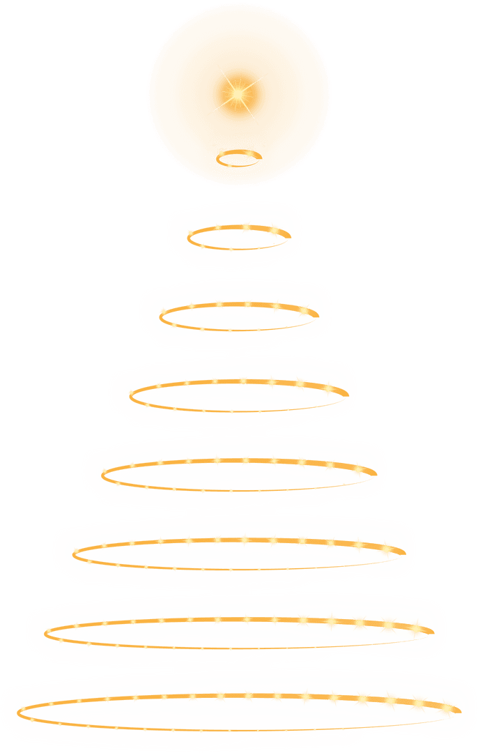 Transparent Abstract Christmas Tree with Golden Glow