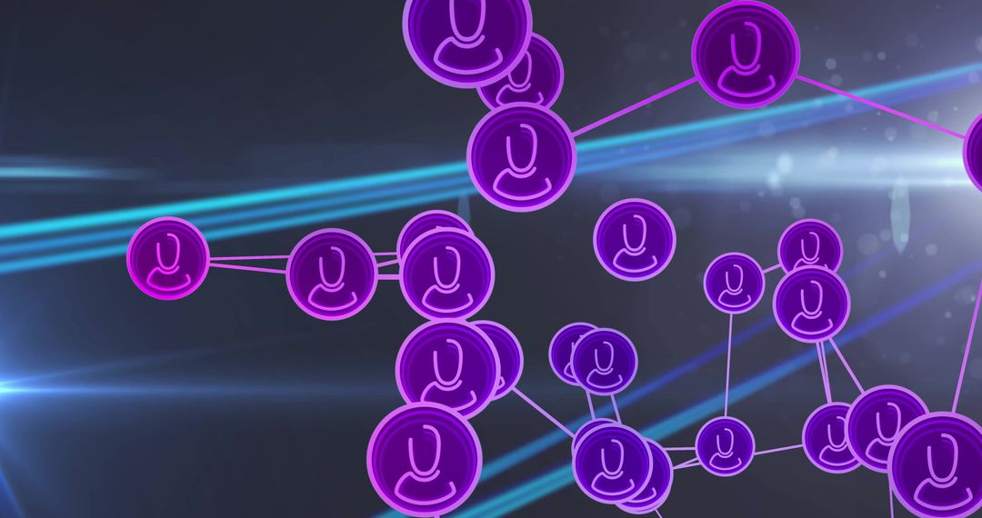 Digital Network Connections with Modern Interface Icons