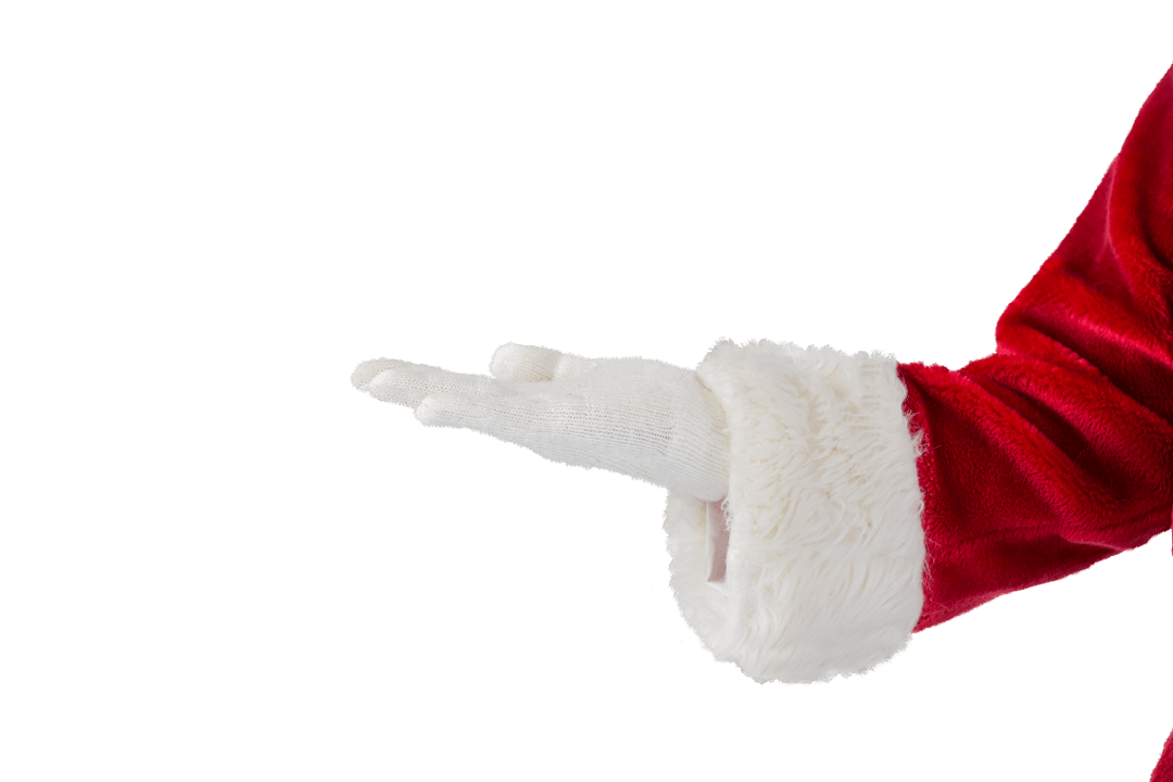 Santa Claus Hand Extended in White Glove with Transparency