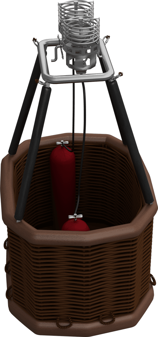 Transparent 3D Hot Air Balloon Basket and Burners