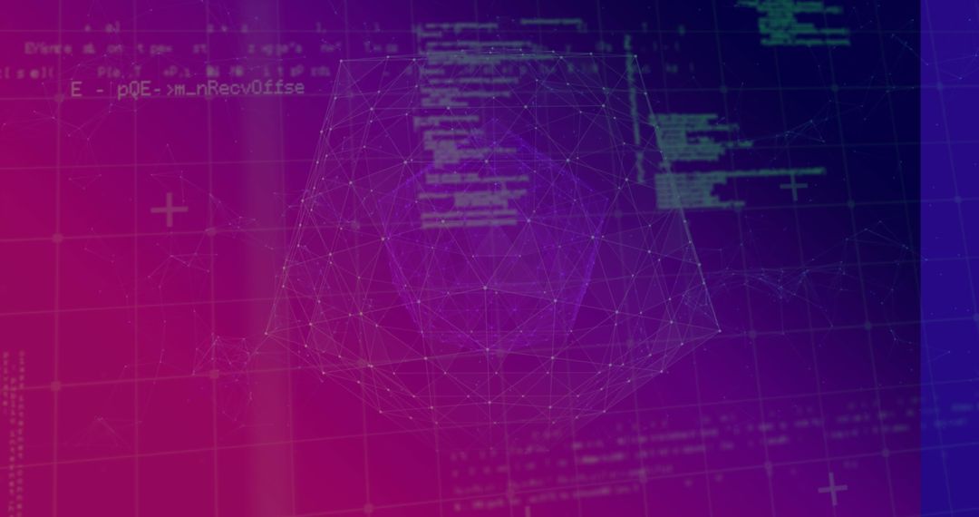 Futuristic Digital Wireframe and Code Innovation Background