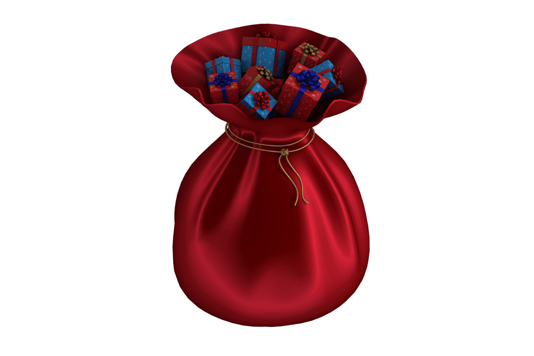 Christmas Present Sack Transparent Background Isolated Illustration