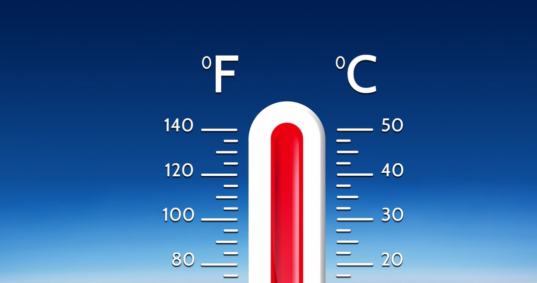Thermometer Display on Gradient Background Symbolizing Temperature Change