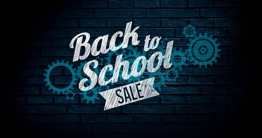 Back to School Sale Text Chalkboard Design with Cogs