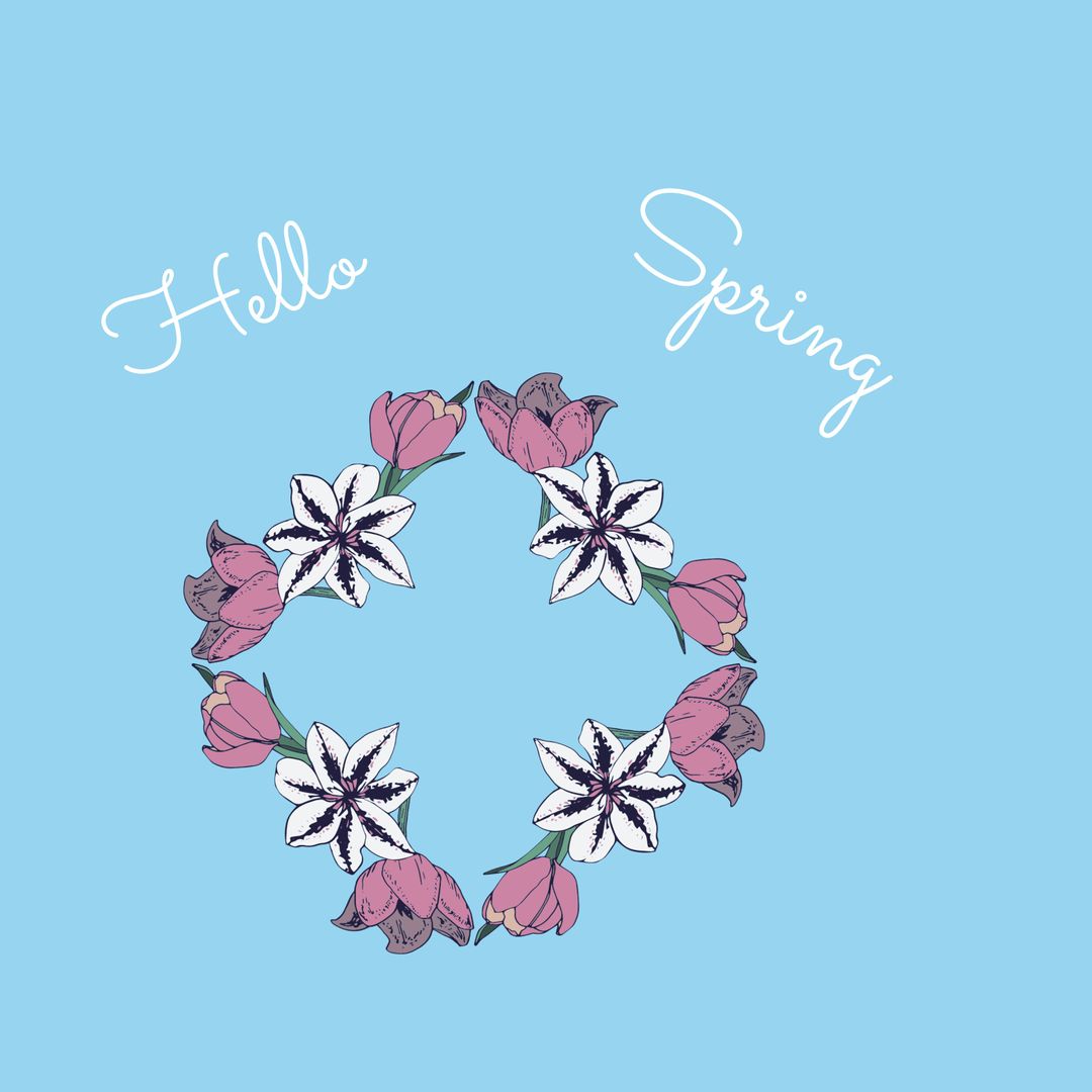 Floral Wreath Celebrating Spring Renewal