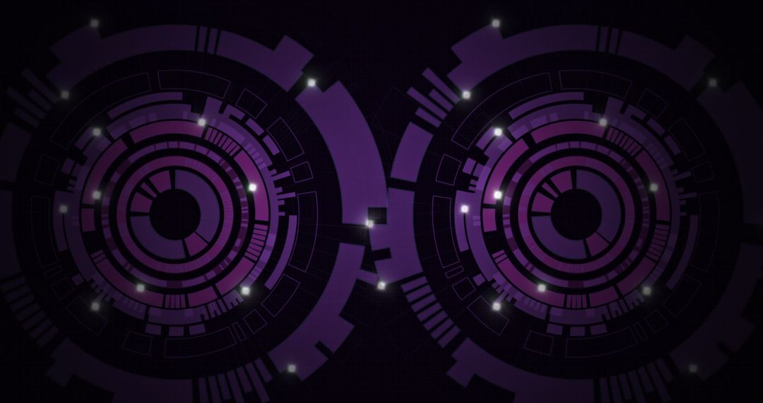 Futuristic Digital Scopes in Purple Decode Technology Background