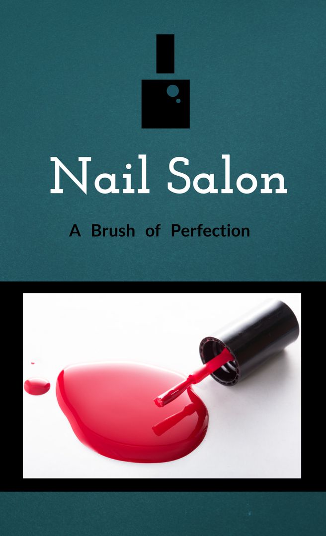 Nail Salon Promotion with Red Polish Spill Design