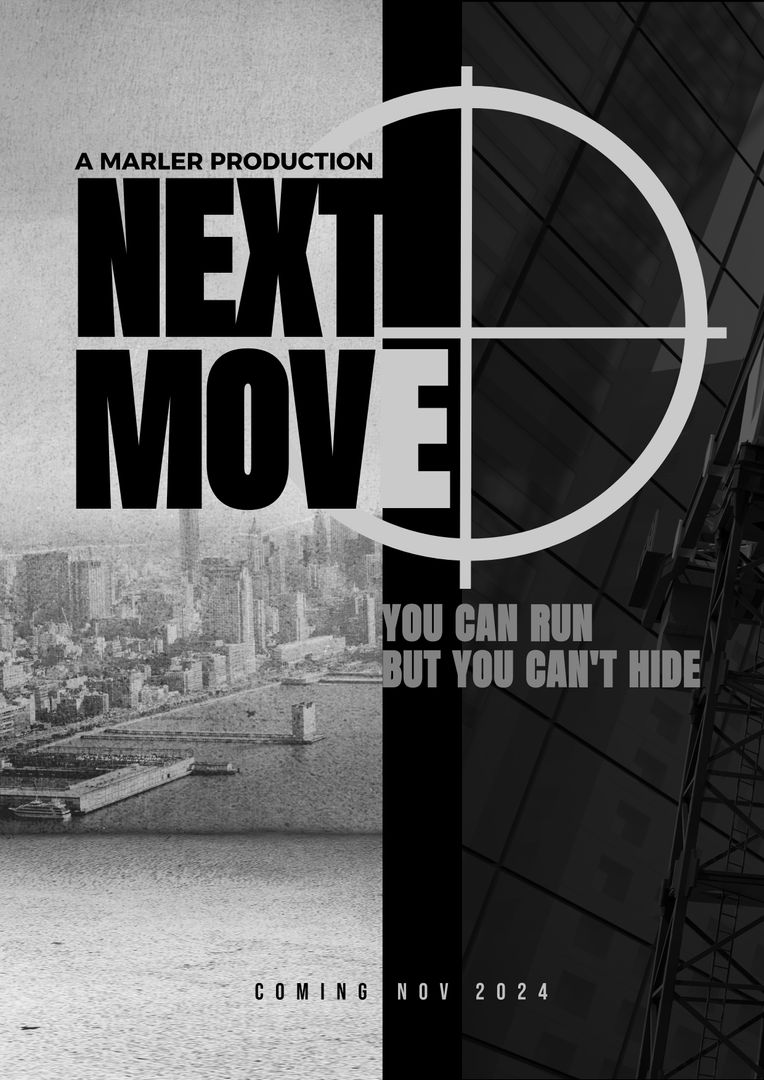 Futuristic Thriller Movie Poster with Cityscape and Scope Targeting - Download Free Stock Templates Pikwizard.com