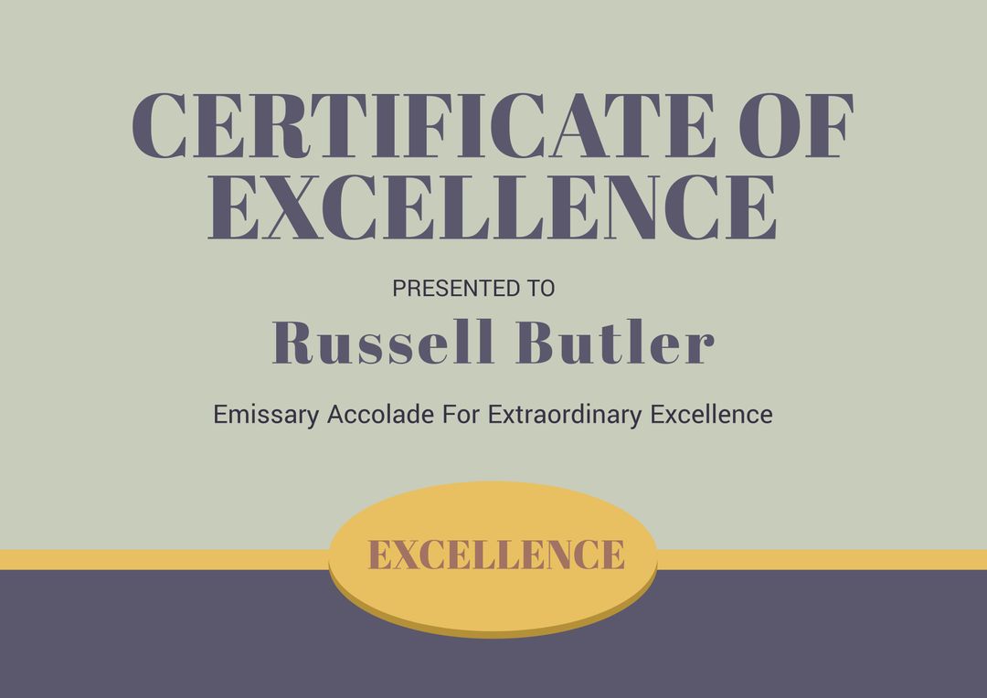 Elegant Certificate of Excellence for Outstanding Achievement - Download Free Stock Templates Pikwizard.com