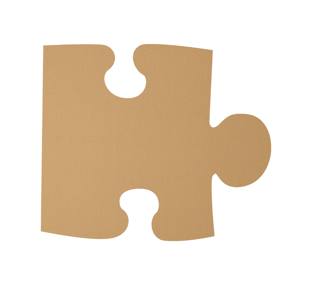 Brown Puzzle Element on Transparent Background Isolated