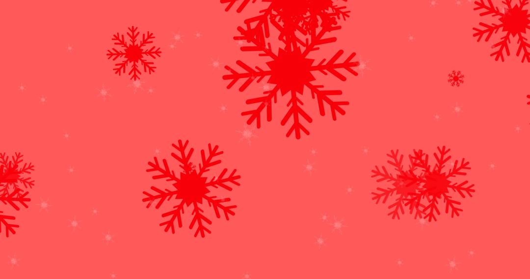 Red Background with Falling Snowflakes for Holiday Celebration