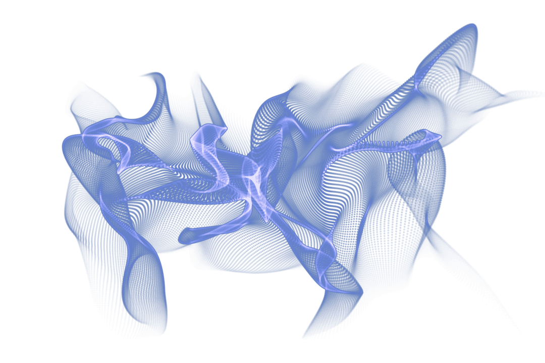 3D Blue Energy Wave on Transparent Background