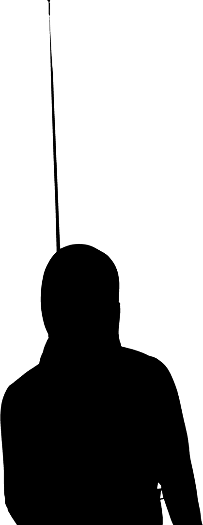 Silhouette of Male Fencer with Rapier on Transparent Background