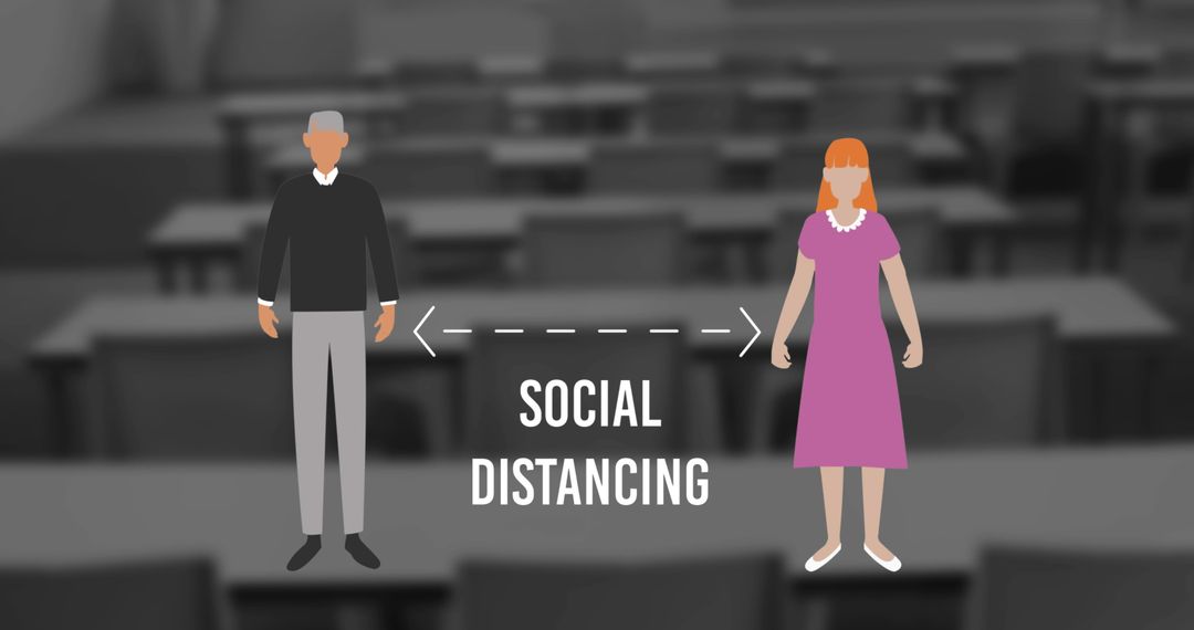 Illustration of Social Distancing in Classroom Setting