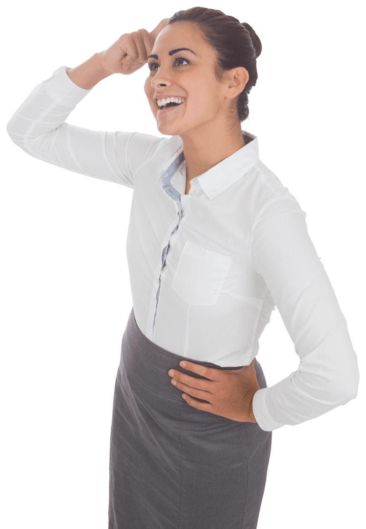 Transparent Vector of Smiling Caucasian Businesswoman in Office Attire