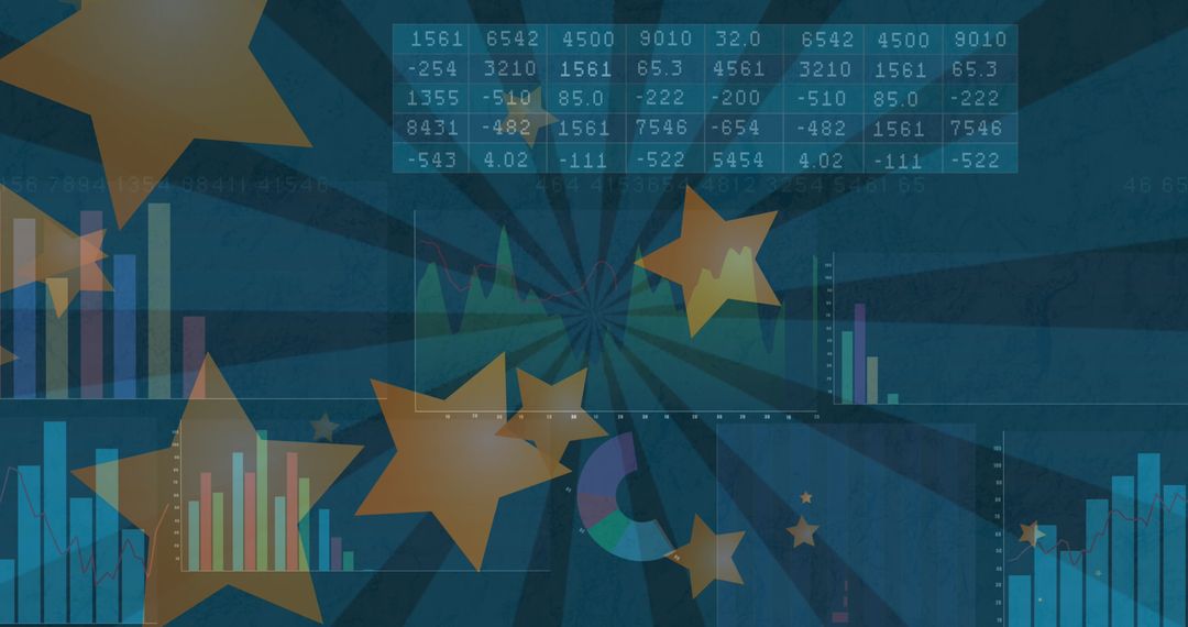 American Flag Overlay with Statistical Data Visualization