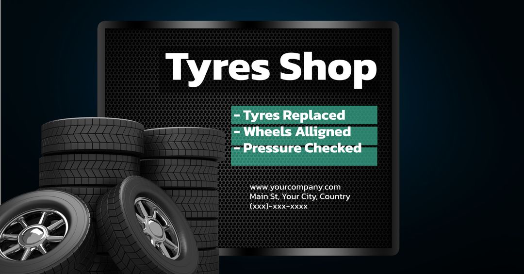 Modern Tyre Shop Ad Featuring Tyre Services and Sales - Download Free Stock Templates Pikwizard.com