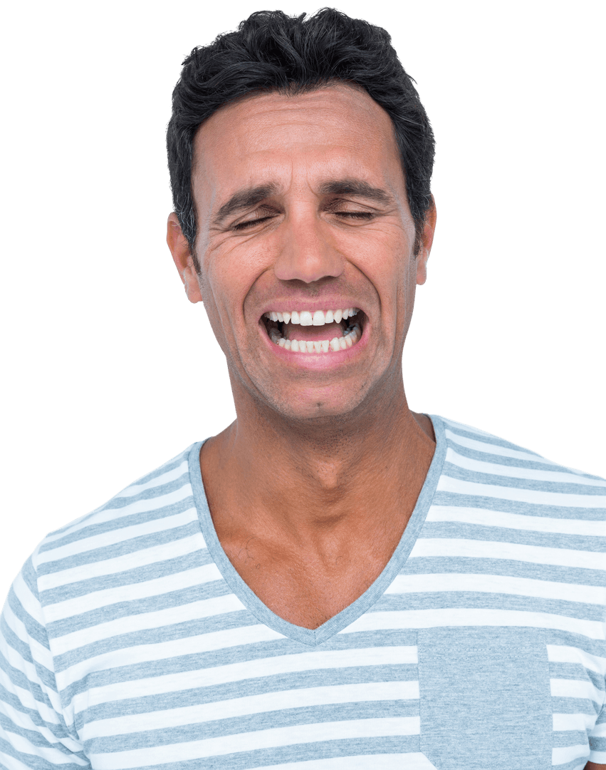Transparent Emotional Man Candid with Closed Eyes
