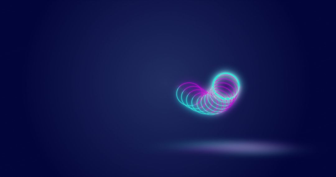 Dynamic Neon Circles on Dark Abstract Background