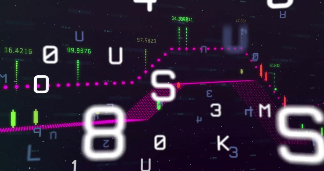 Digital data visualization with interactive financial charts and graphs