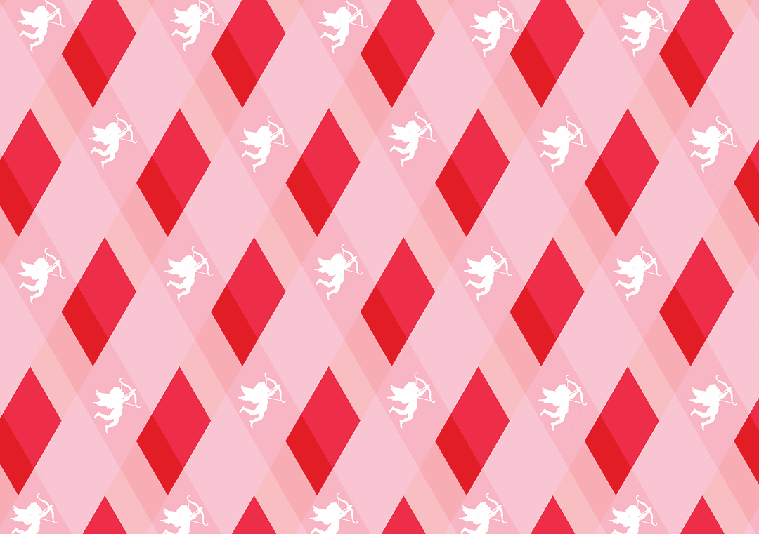 Transparent Cupid Diamond Background Over Red Diamond