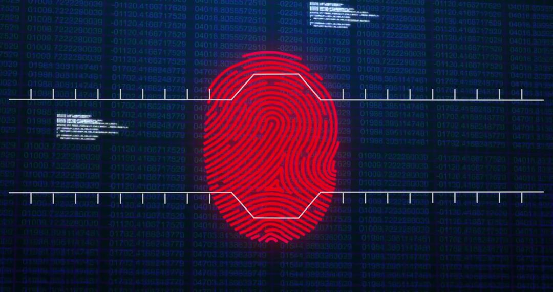 Biometric Fingerprint with Data Processing Background