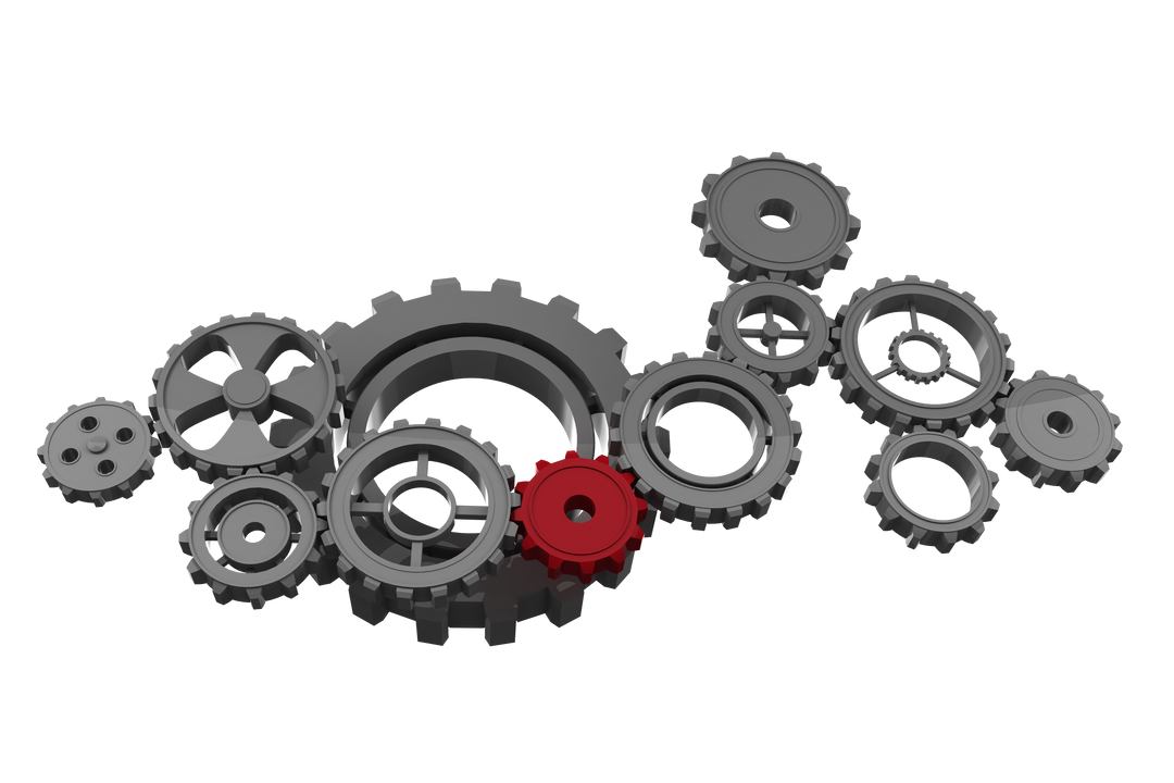 Transparent Illustration of Grey and Red Gears on Transparent Background - Download Free Stock Images Pikwizard.com