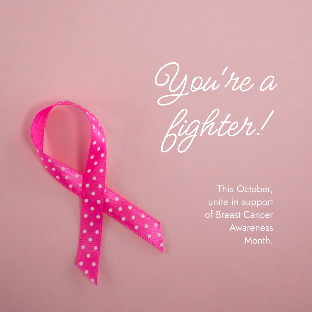 Pink Ribbon for Breast Cancer Awareness on Purple Background - Download Free Stock Templates Pikwizard.com