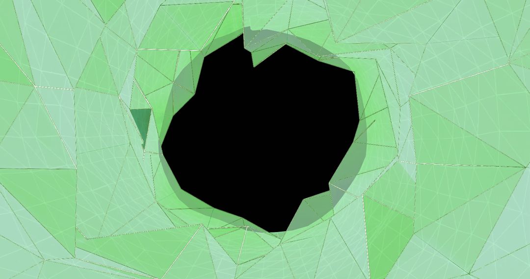 Abstract Green Geometric Tunnel with Central Black Space
