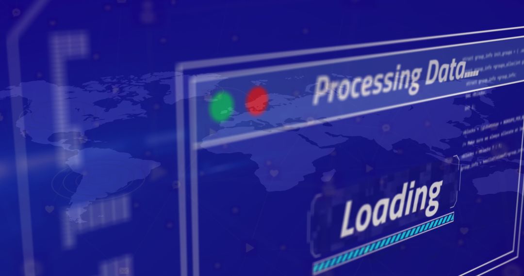 Digital data loading over world map interface