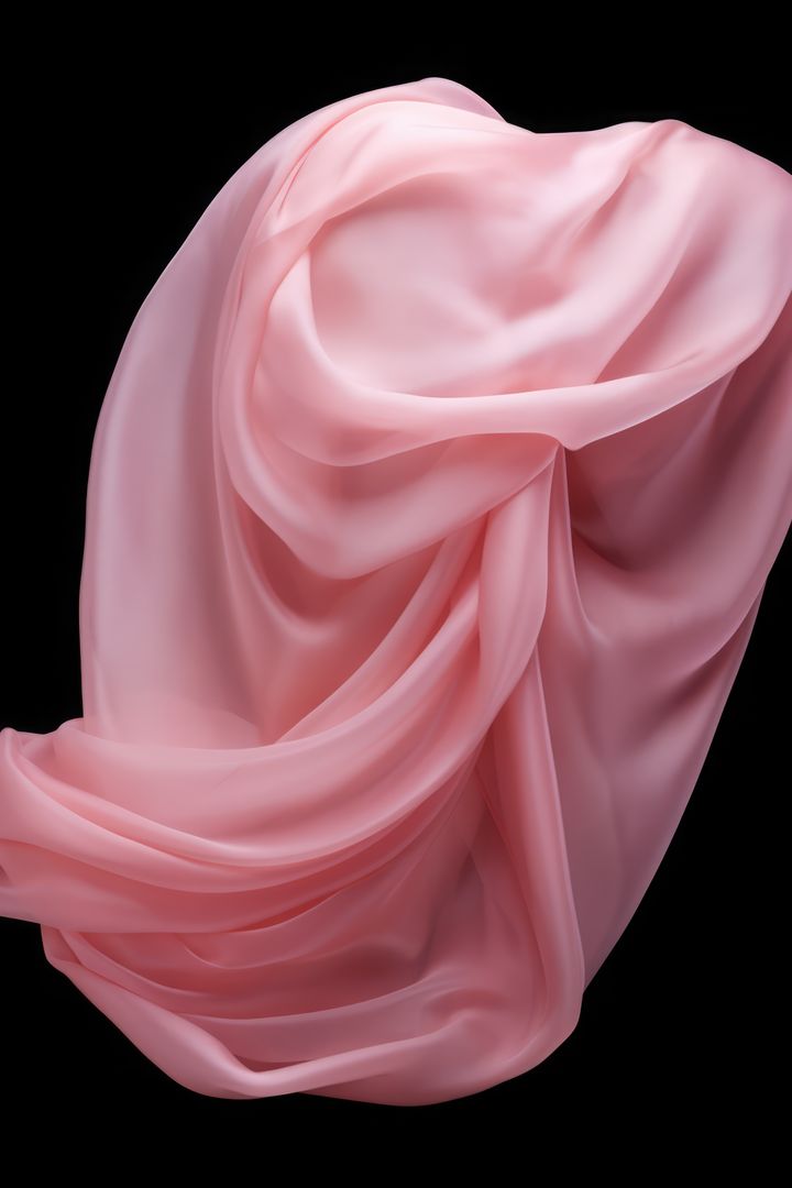 Close up of pink silk material on black background, created using generative ai technology - Free Images, Stock Photos and Pictures on Pikwizard.com