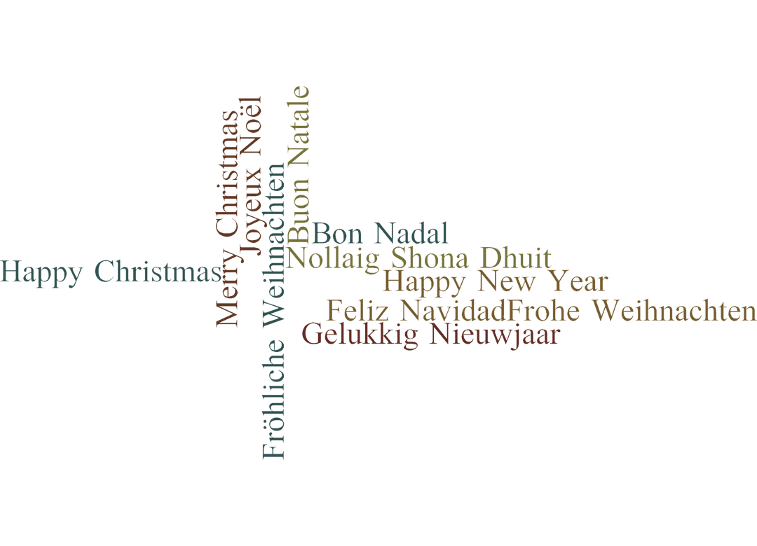 Festive Worldwide Christmas Wishes on Transparent Background