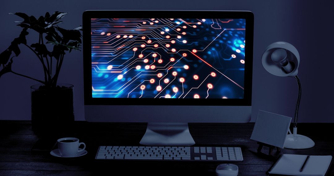 High-Tech Computer with Digital Interface Display - Free Images, Stock Photos and Pictures on Pikwizard.com