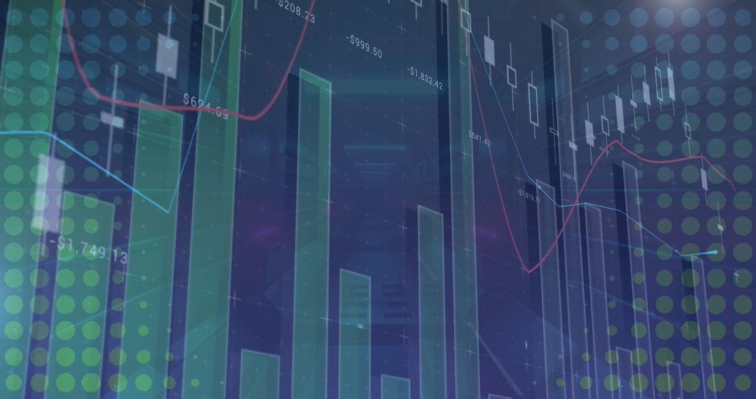 Digital Graph Overlay Depicting Financial Data Analysis