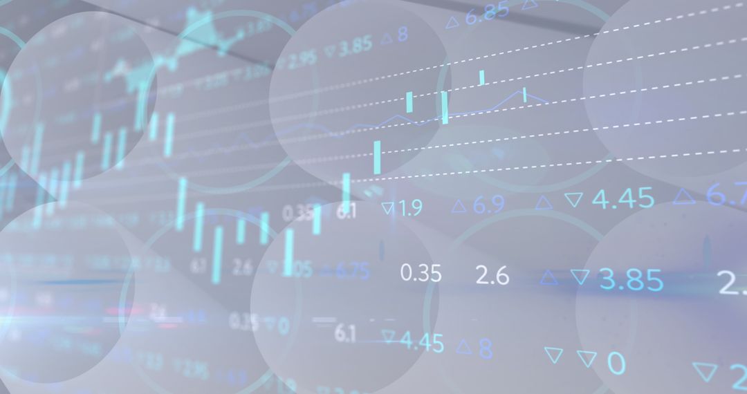 Abstract Financial Data Interface with Charts and Statistics