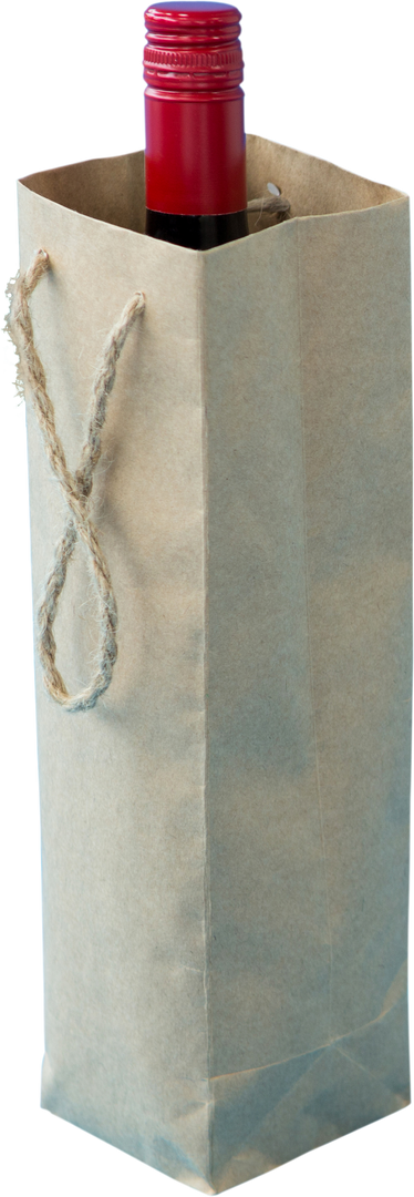 Wine Bottle in Transparent Paper Bag with Handle - Download Free Stock Images Pikwizard.com