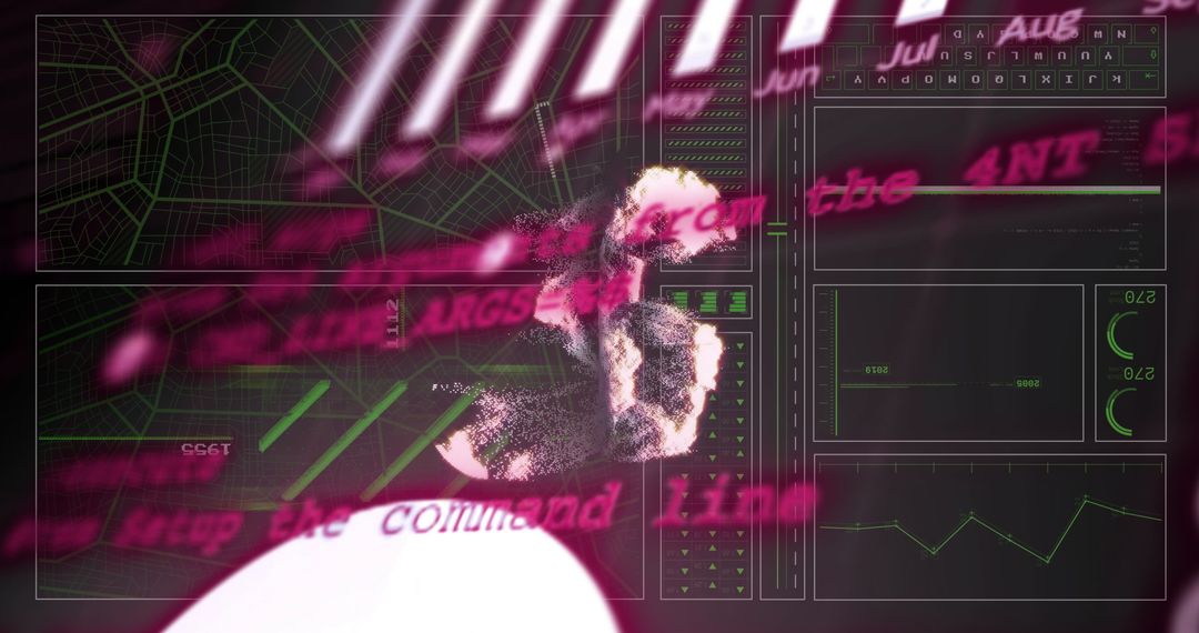 Futuristic Data Interface with Abstract Holographic Elements