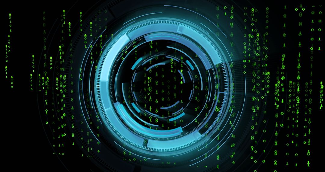 Abstract Digital Interface with Binary Code Overlays - Free Images, Stock Photos and Pictures on Pikwizard.com