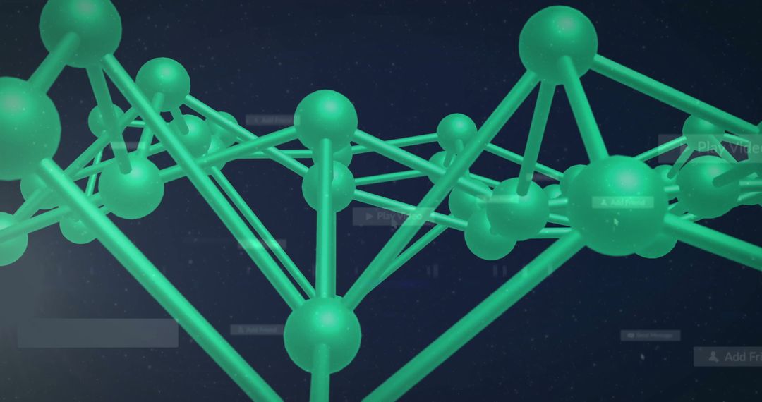 Tech Innovation Network with Digital Green Lattice on Dark Background