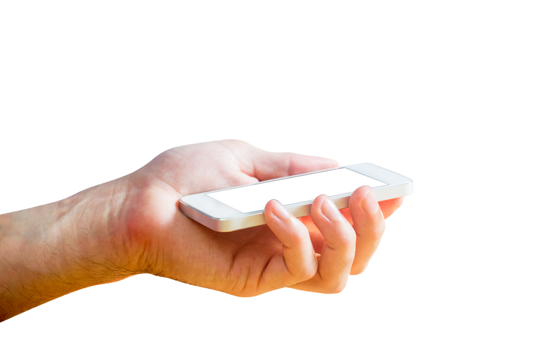 Hand Holding Smartphone with a Transparent Background for Communication Concept - Download Free Stock Images Pikwizard.com