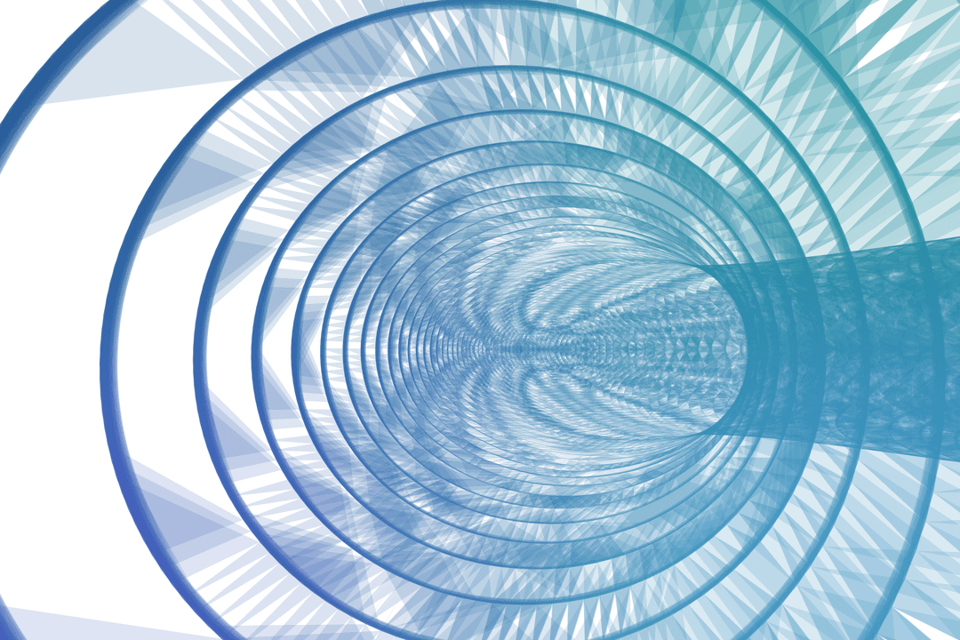 Futuristic Digital Tunnel with Geometric Patterns on Transparent Background