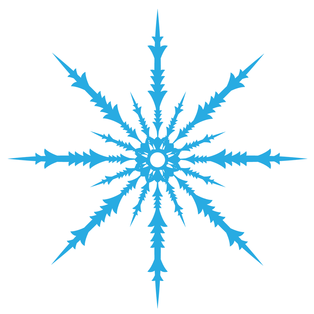 Layered Blue Snowflake Design on Transparent Background