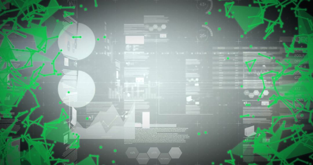 Futuristic Virtual Workspace with Digital Analytics Dashboard