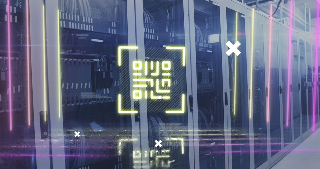 Network Connections Over High-Tech Server Room