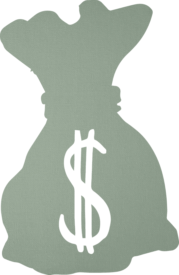 Transparent Dollar Bag Symbol Representing Wealth and Savings