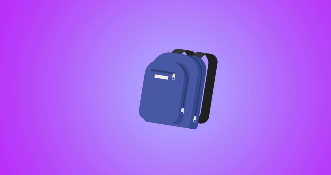 Minimalist School Bag Illustration on Purple Gradient Background - Free Images, Stock Photos and Pictures on Pikwizard.com