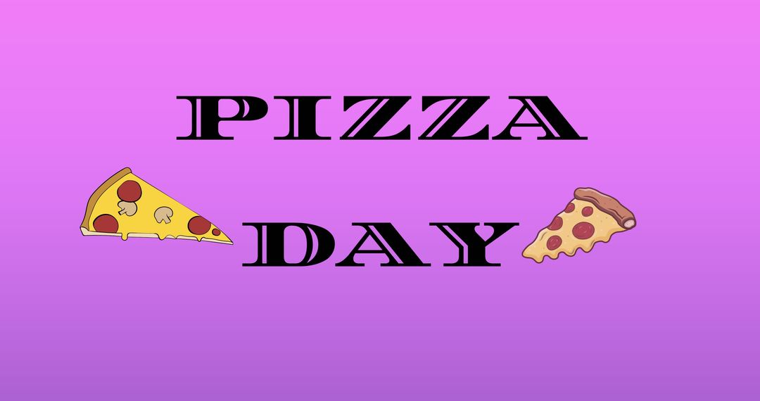 National Pizza Day Celebration with Slice Icons on Purple Backdrop