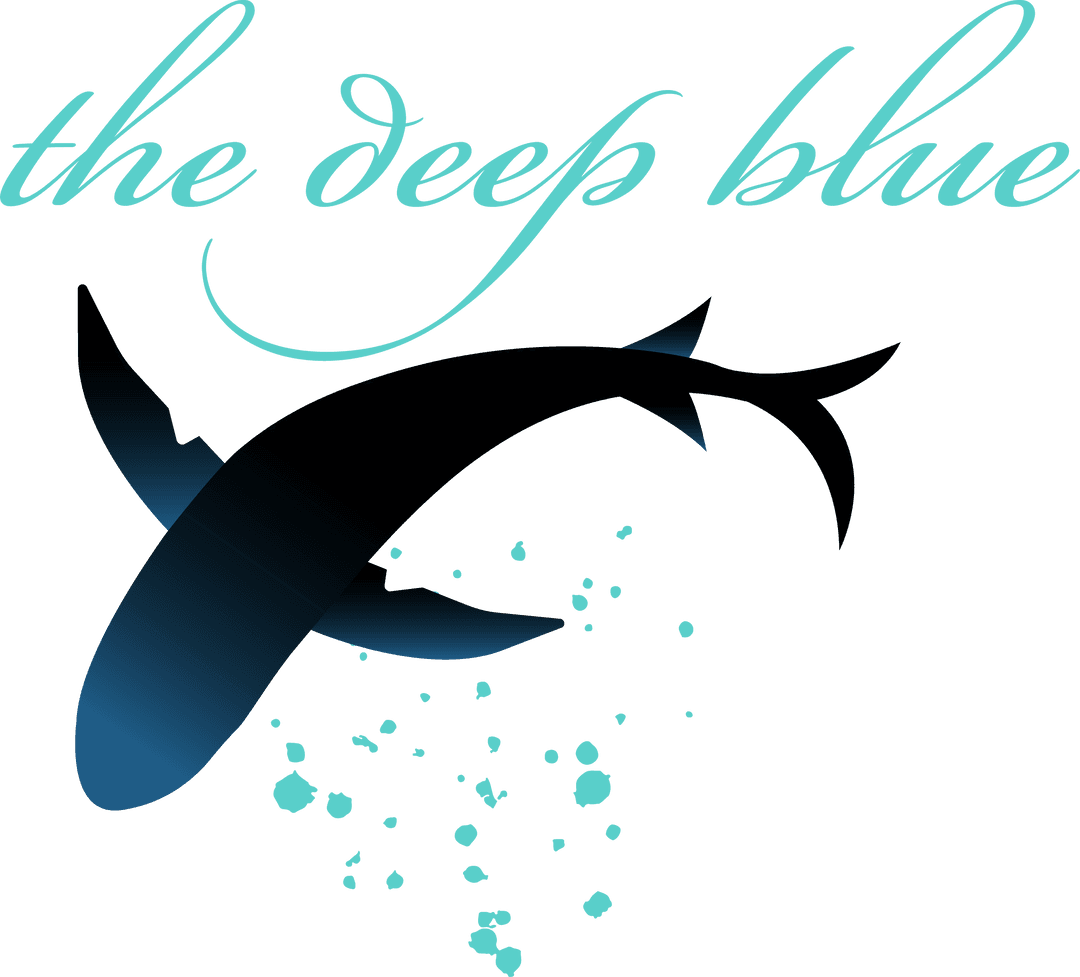 Transparent Turquoise Marine Logo with Elegant Script