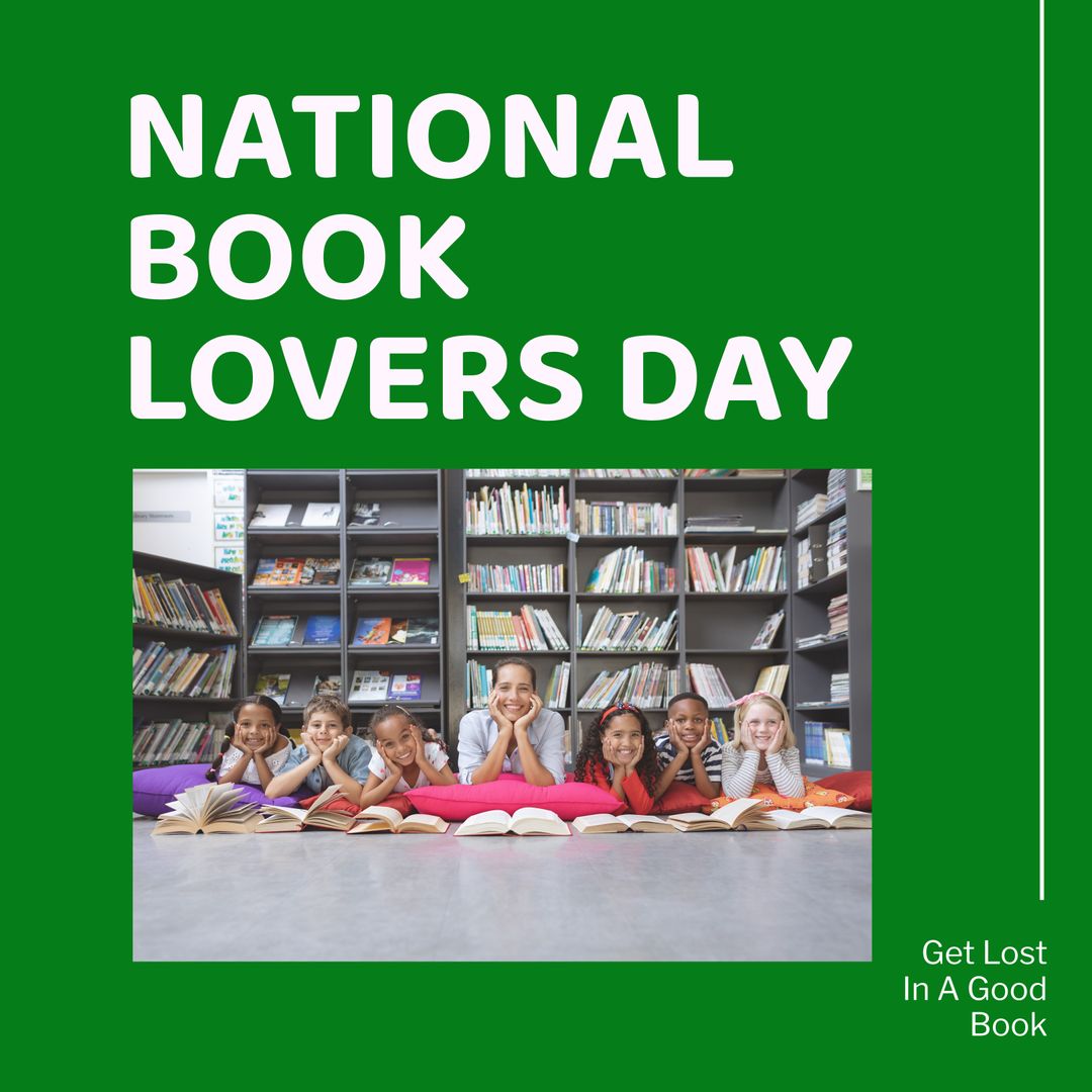 Children Enjoying National Book Lovers Day in Library