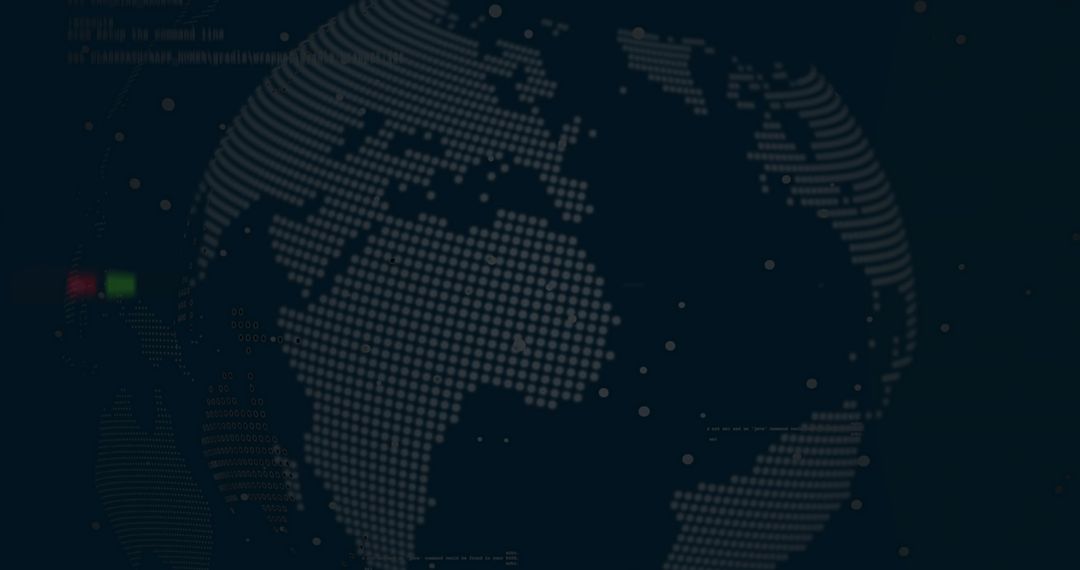 Digital Dot-Matrix Globe with Futuristic Networking Interface